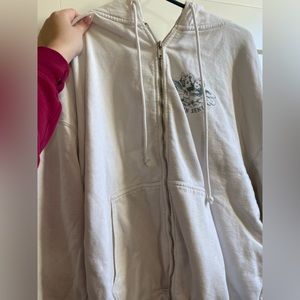 white brandy zip up hoodie